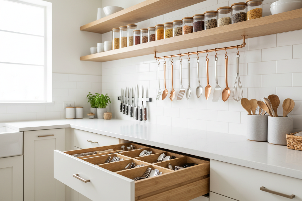 Kitchen accessories storage landing page hero image